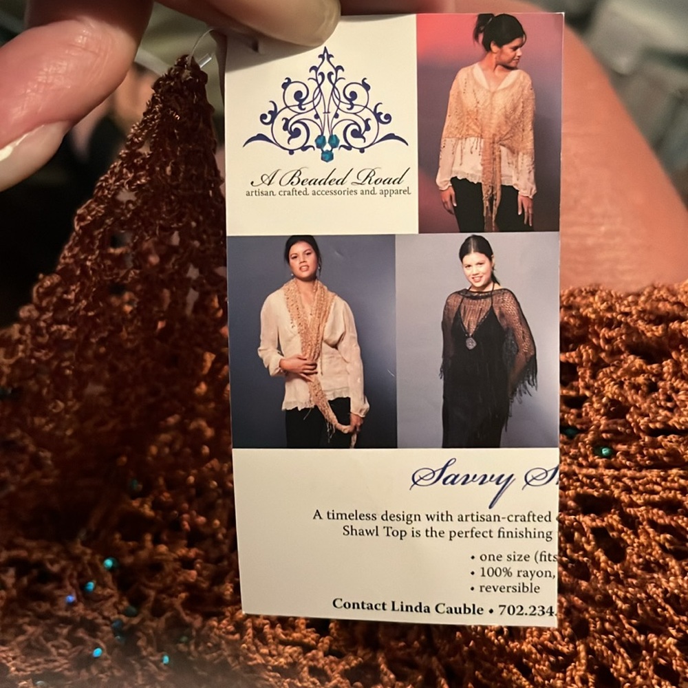 Savvy Copper Shawl Top